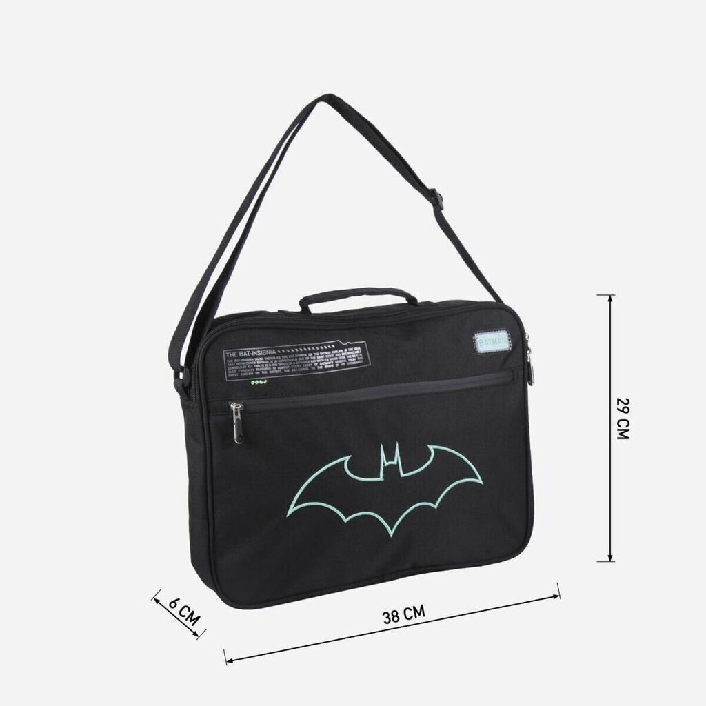 Kooli ranits Batman Must (29 x 6 x 38 cm) цена и информация | Koolikotid, sussikotid | kaup24.ee