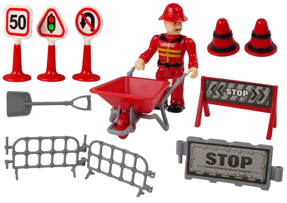 Mänguauto tuletõrjeauto koos liiklusmärkidega hind ja info | Poiste mänguasjad | kaup24.ee