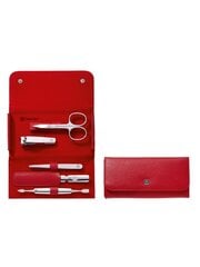 Инструменты для маникюрного набора Zwilling Classic Inox Leather Case Red, 5 шт. цена и информация | Средства для маникюра и педикюра | kaup24.ee