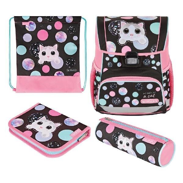 Herlitz koolikott-ranits Loop Plus - Cute Cat, 16 l hind ja info | Koolikotid, sussikotid | kaup24.ee