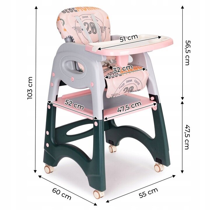 Multifunktsionaalne söögitool hind ja info | Laste söögitoolid | kaup24.ee