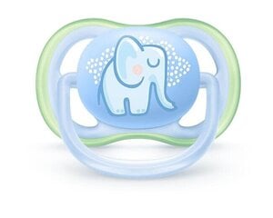 Пустышка Philips Avent Ultra Air Deco Blue Elephant SCF086/01, 0-6 месяцев, 1 штука цена и информация | Соски на бутылочку | kaup24.ee