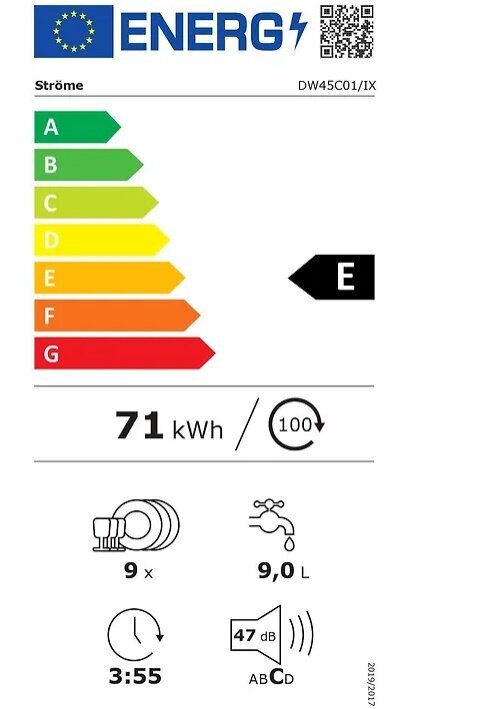 Ströme DW45C01/IX цена и информация | Nõudepesumasinad | kaup24.ee