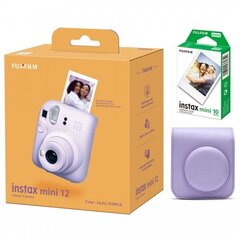 Fujifilm Instax Mini 12, Lilac Purple + Instax Mini Glossy (10 tk.) + Originaal ümbris hind ja info | Kiirpildikaamerad | kaup24.ee