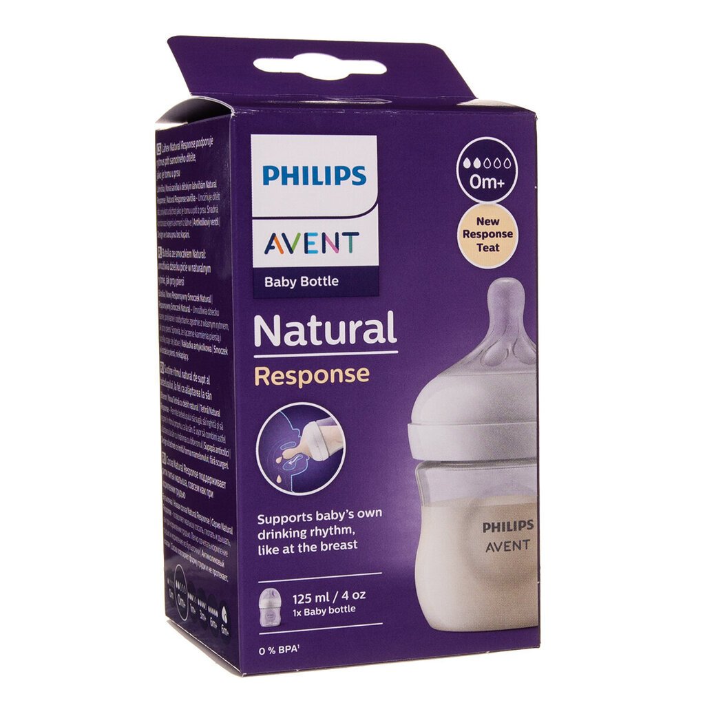 Pudel Philips Avent Natural SCY900/01, 0+ kuud, 125 ml hind ja info | Lutipudelid ja aksessuaarid | kaup24.ee