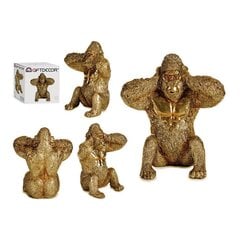 Dekoratiivkuju Gorilla Kuldne (10 x 18 x 17 cm) hind ja info | Dekoratsioonid | kaup24.ee
