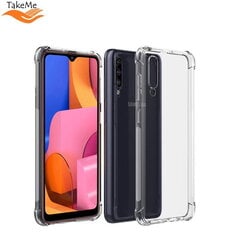 Telefoniümbris TakeMe Anti-Shock Extra Protection 0,5 mm tagakaane ümbris Samsung Galaxy A20s (A207F) läbipaistev hind ja info | Telefoni kaaned, ümbrised | kaup24.ee