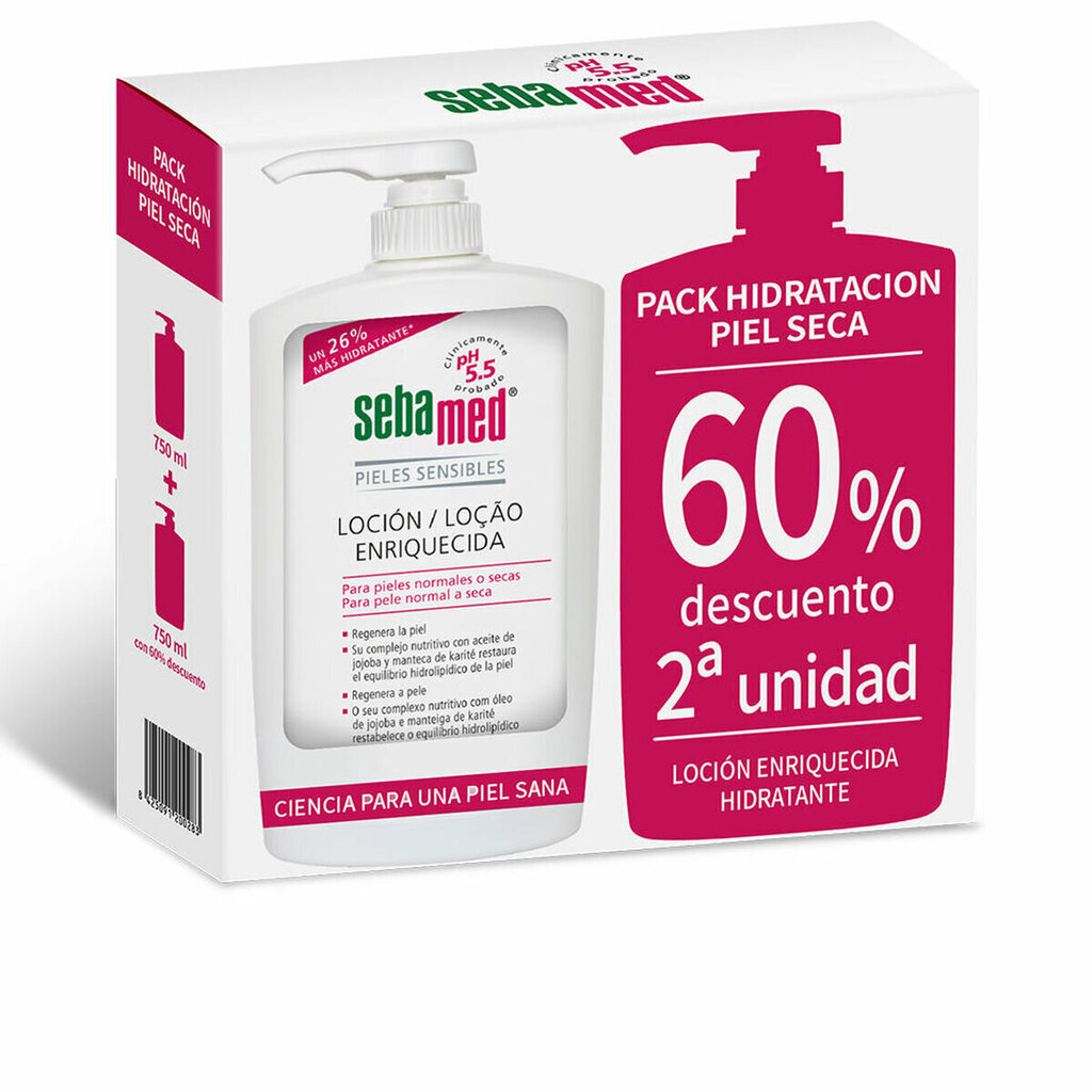 Kehakreem kuivale tundlikule nahale Sebamed, 2 x 750 ml hind ja info | Kehakreemid, losjoonid | kaup24.ee