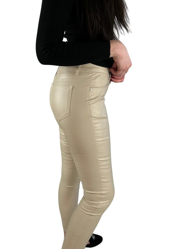 Kunstnahast püksid - Mybestiny, beež hind ja info | Naiste püksid | kaup24.ee