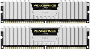 Corsair Vengeance LPX DDR4, 2x16GB, 2666MHz, CL16, White (CMK32GX4M2A2666C16W) hind ja info | Operatiivmälu (RAM) | kaup24.ee