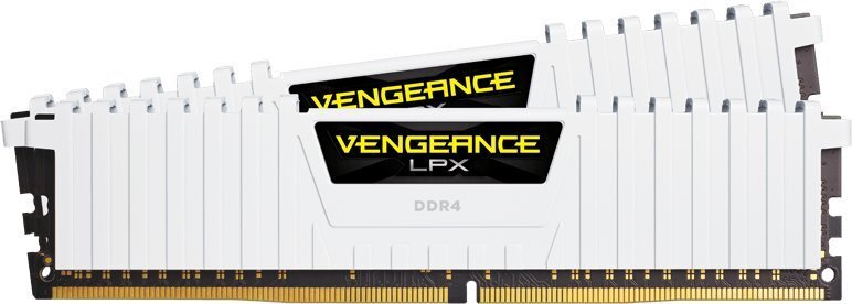 Corsair Vengeance LPX DDR4, 2x8GB, 2666MHz, CL16, White (CMK16GX4M2A2666C16W) hind ja info | Operatiivmälu (RAM) | kaup24.ee