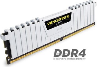 Corsair Vengeance LPX DDR4, 2x8GB, 3200MHz, C16 (CMK16GX4M2B3200C16W) цена и информация | Оперативная память (RAM) | kaup24.ee