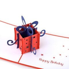 3D sünnipäevakaart "Kinkekarp" Happy Gifters, käsitsi valmistatud 12x12cm цена и информация | Конверты, открытки | kaup24.ee