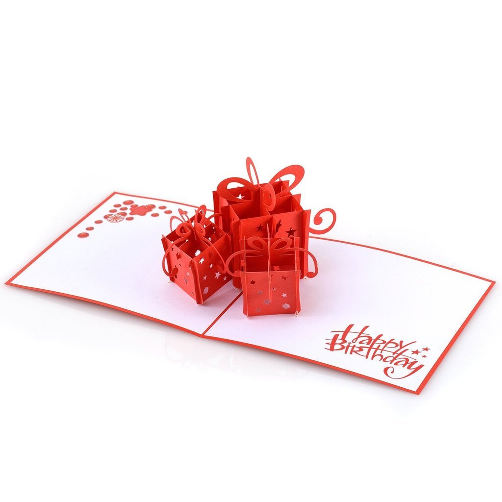 3D sünnipäevakaart "Kinkekarbid" Happy Gifters, käsitsi valmistatud 15x15cm цена и информация | Ümbrikud, postkaardid | kaup24.ee