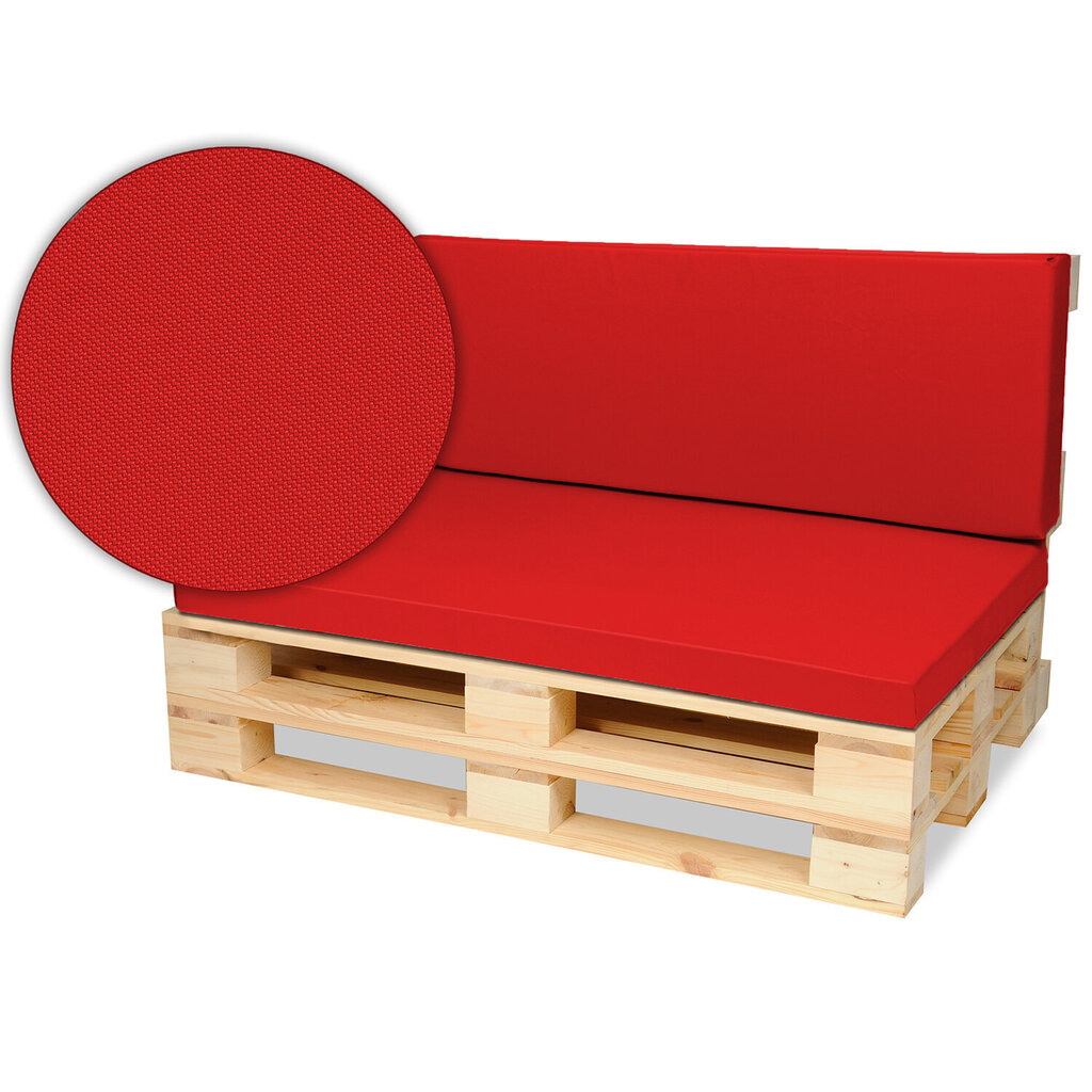 Kaubaaluse mööblipadja komplekt, SuperKissen24, 120x80x8, punane hind ja info | Toolipadjad ja -katted | kaup24.ee
