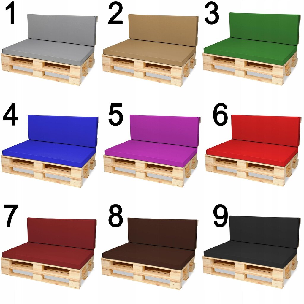 Kaubaaluse mööblipadja komplekt, SuperKissen24, 120x80x8, roheline hind ja info | Toolipadjad ja -katted | kaup24.ee