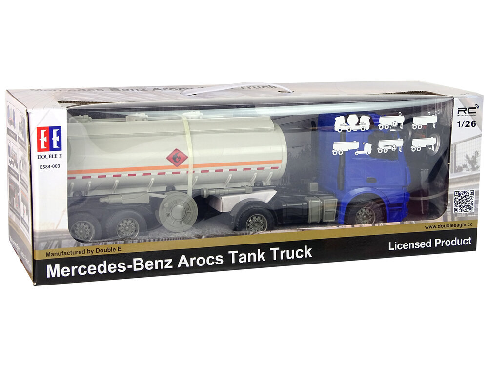 Mercedes Arocs kaugjuhitav tanker, sinine hind ja info | Poiste mänguasjad | kaup24.ee