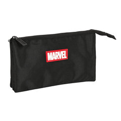 Kolme tõmblukuga pliiatsikarp Marvel Must (22 x 12 x 3 cm) цена и информация | Пеналы | kaup24.ee