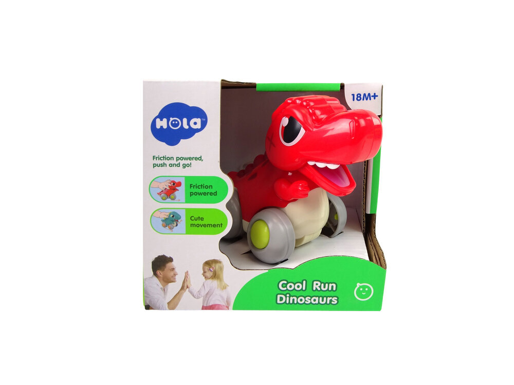 Dinosaurus ratastel, punane цена и информация | Arendavad mänguasjad | kaup24.ee