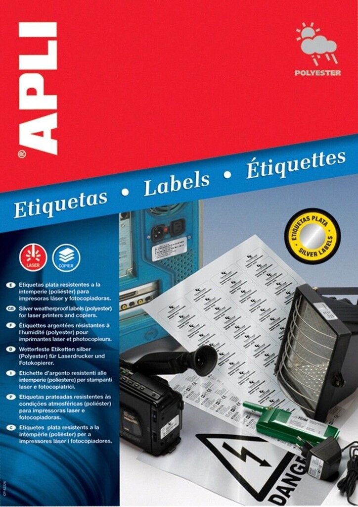 Sildiprinter Apli Hõbedane Metallik 45,7 x 21,2 mm A4 hind ja info | Kirjatarbed | kaup24.ee