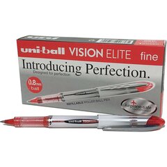 Liquid ink ballpoint pen Uni-Ball Vision Elite UB-200 Красный 12 штук цена и информация | Письменные принадлежности | kaup24.ee