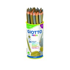 Цветные карандаши GIOTTO Mega Серебристый Позолоченный 24 Предметы цена и информация | Принадлежности для рисования, лепки | kaup24.ee