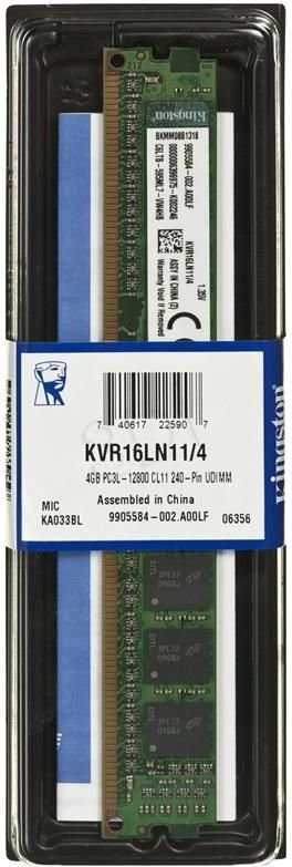 Kingston KVR16LN11/4 цена и информация | Operatiivmälu (RAM) | kaup24.ee