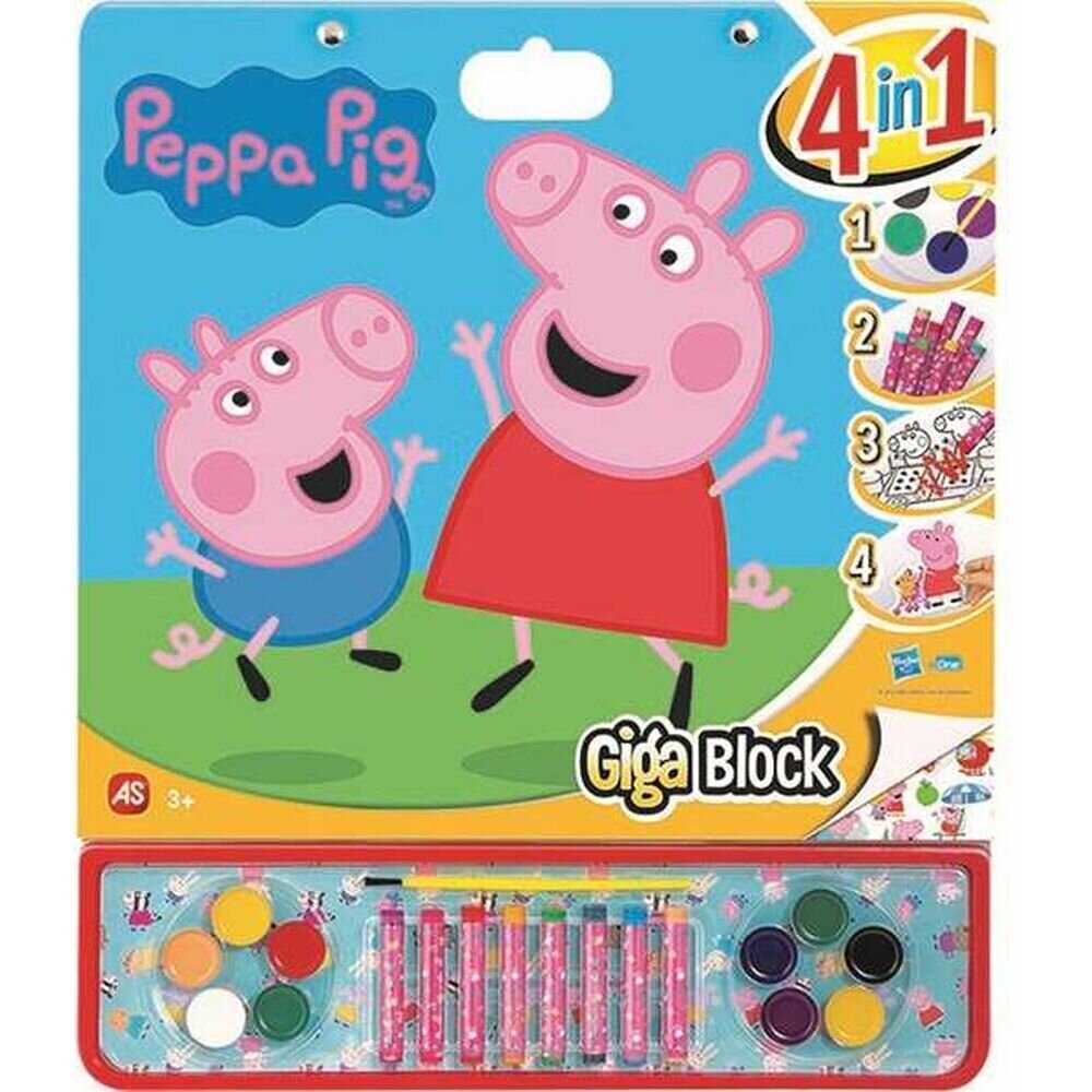 Värvimispaberite plokk Peppa Pig Giga Block 4-funktsiooniline 35 x 41 cm цена и информация | Kirjatarbed | kaup24.ee