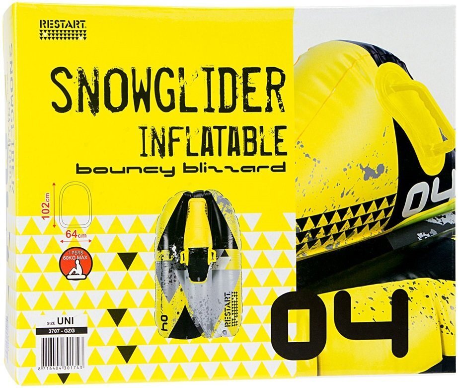 Täispuhutav tuub Snowglider Inflatable Bouncy Blizzard, Schreuders Sport Yellow/Black/Grey hind ja info | Kelgud, lumetuubid ja liulauad | kaup24.ee