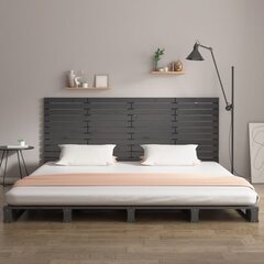 vidaXL seinale kinnitatav voodipeats, hall, 156x3x91,5 cm, männipuit цена и информация | Кровати | kaup24.ee