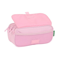 Kolme tõmblukuga pinal Benetton Pink (21,5 x 10 x 8 cm) цена и информация | Пеналы | kaup24.ee