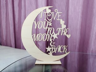 Stendil nikerdatud dekoratiivkuu kirjaga “I love you to the moon & back” hind ja info | Muud kingitused | kaup24.ee