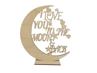 Резной декоративный месяц на подставке с надписью “I love you to the moon & back” цена и информация | Другие оригинальные подарки | kaup24.ee