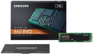 Samsung 860 EVO 1TB SATA3 (MZ-N6E1T0BW) цена и информация | Внутренние жёсткие диски (HDD, SSD, Hybrid) | kaup24.ee