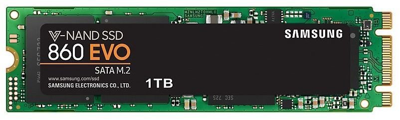 SSD 1TB Samsung 860 Evo M.2 2280 SATA3 (MZ-N6E1T0BW) цена и информация | Sisemised kõvakettad (HDD, SSD, Hybrid) | kaup24.ee