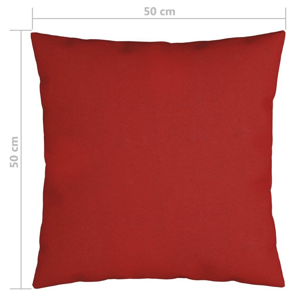 vidaXL dekoratiivpadjad 4 tk, punane, 50 x 50 cm, kangas hind ja info | Dekoratiivpadjad ja padjakatted | kaup24.ee