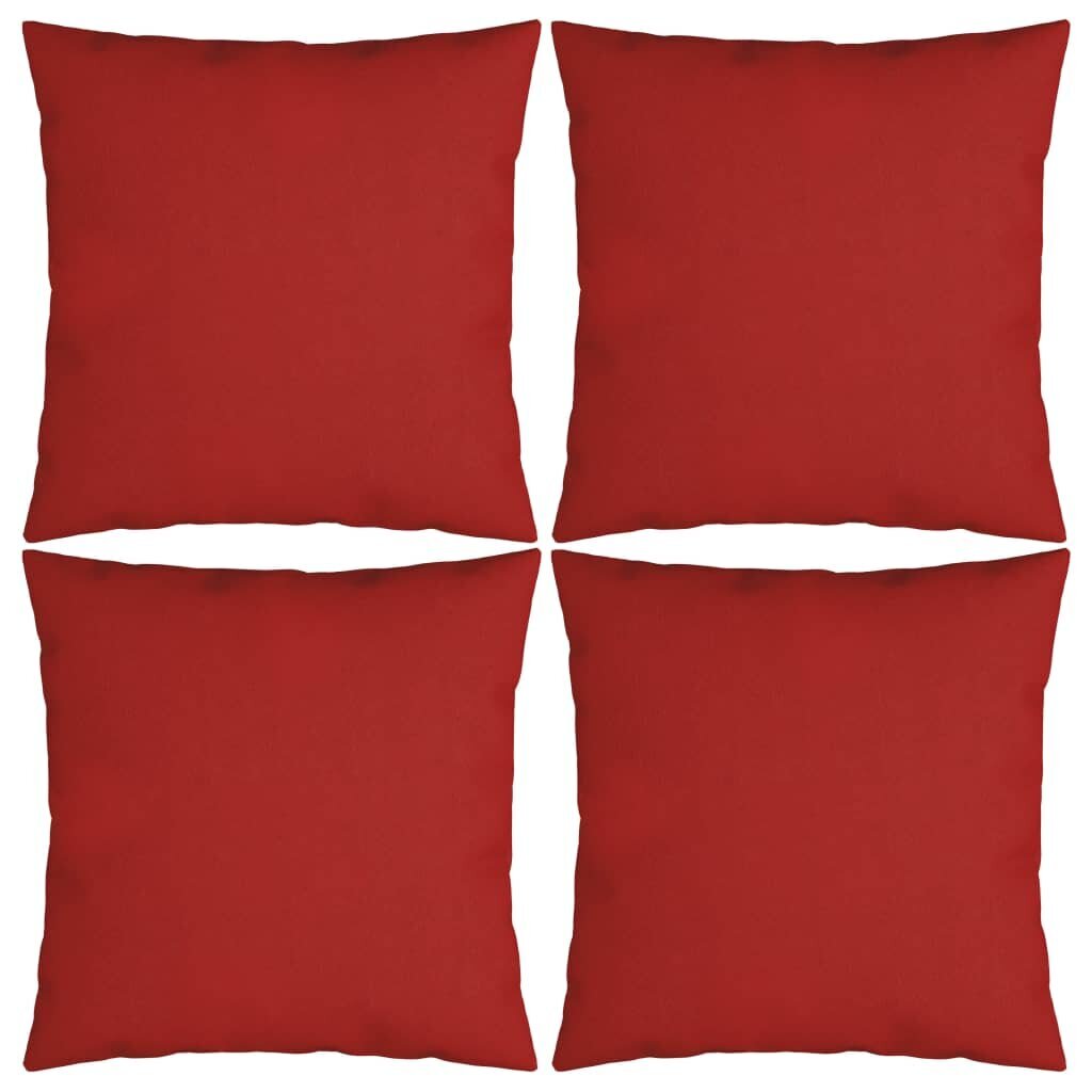 vidaXL dekoratiivpadjad 4 tk, punane, 50 x 50 cm, kangas hind ja info | Dekoratiivpadjad ja padjakatted | kaup24.ee