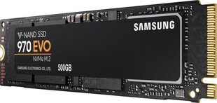 Samsung 970 EVO 500GB PCIe x4 NVMe, MZ-V7E500BW hind ja info | Sisemised kõvakettad (HDD, SSD, Hybrid) | kaup24.ee