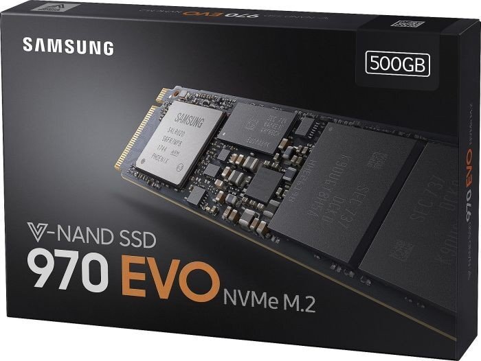 Samsung 970 EVO 500GB PCIe x4 NVMe, MZ-V7E500BW hind ja info | Sisemised kõvakettad (HDD, SSD, Hybrid) | kaup24.ee