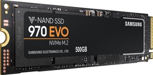 Samsung 970 EVO 500GB PCIe x4 NVMe, MZ-V7E500BW цена и информация | Внутренние жёсткие диски (HDD, SSD, Hybrid) | kaup24.ee