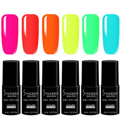 Geel-küünelakkide komplekt Sincero Salon Neon Dream, 6 tk. x 6 ml hind ja info | Sincero Salon Kosmeetika, parfüümid | kaup24.ee