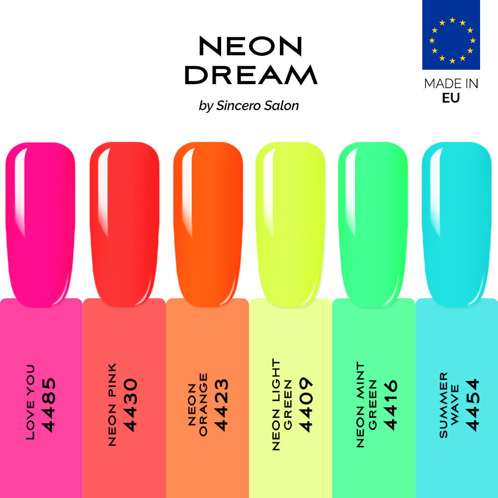 Geel-küünelakkide komplekt Sincero Salon Neon Dream, 6 tk. x 6 ml hind ja info | Küünelakid, küünetugevdajad | kaup24.ee