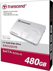 Transcend 220S 480GB SATA3 (TS480GSSD220S) hind ja info | Sisemised kõvakettad (HDD, SSD, Hybrid) | kaup24.ee