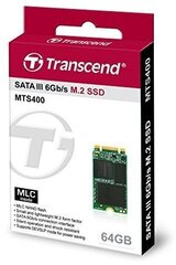 Transcend MTS400S 64GB SATA3 (TS64GMTS400S) hind ja info | Sisemised kõvakettad (HDD, SSD, Hybrid) | kaup24.ee
