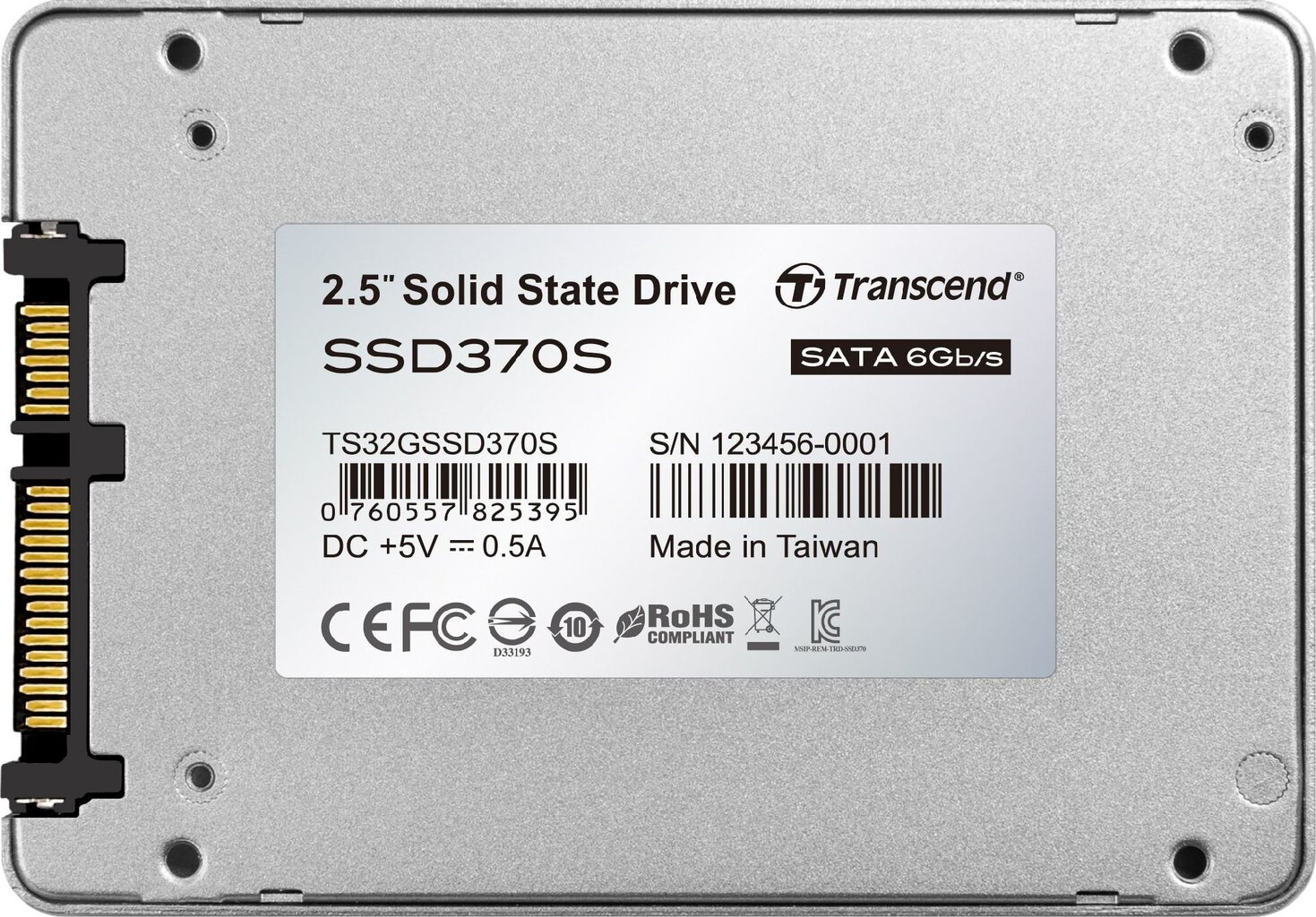 Transcend SSD370 32GB SATA3 (TS32GSSD370S) hind ja info | Sisemised kõvakettad (HDD, SSD, Hybrid) | kaup24.ee