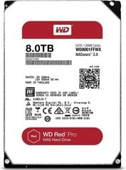 Western Digital WD Red Pro 8TB SATA3 цена и информация | Внутренние жёсткие диски (HDD, SSD, Hybrid) | kaup24.ee