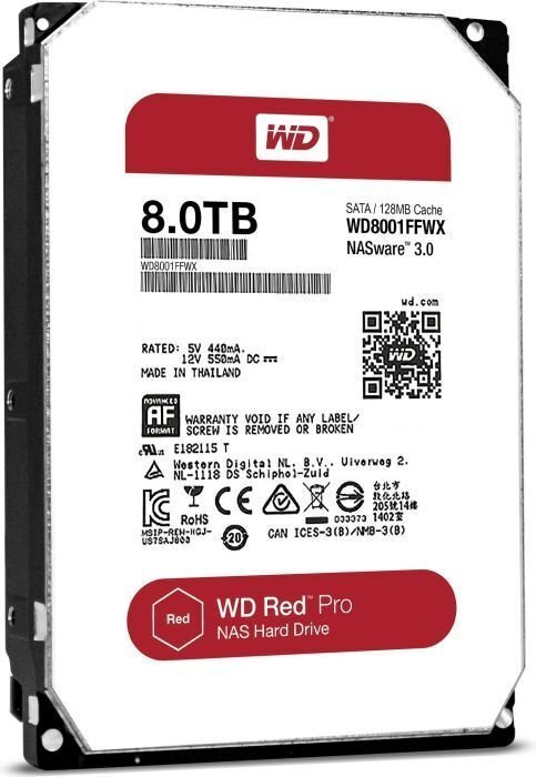 Western Digital WD Red Pro 8TB SATA3 hind ja info | Sisemised kõvakettad (HDD, SSD, Hybrid) | kaup24.ee