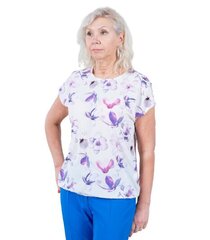 Hansmark женская блузка Narva 64210*01, белый/лиловый 4741547923075 цена и информация | Женские блузки, рубашки | kaup24.ee