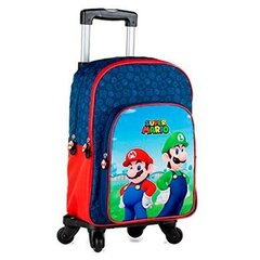 Ratastega koolikott Super Mario Punane Sinine (42 x 31 x 15 cm) hind ja info | Koolikotid, sussikotid | kaup24.ee