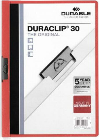 Dokumendimapp Durable Duraclip 30 Punane Läbipaistev A4 25 Tükid, osad цена и информация | Kirjatarbed | kaup24.ee